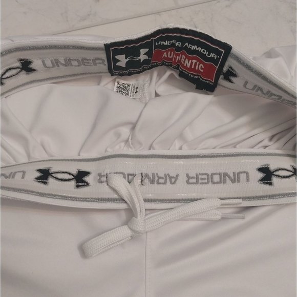 Under Armour Authentic Performance Basketball Shorts White Gold Blue Mens Medium - Picture 4 of 9